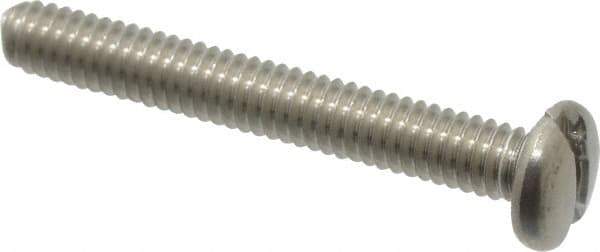 Value Collection - #8-32 UNC, 1-1/4" Length Under Head Slotted Drive Machine Screw - Pan Head, Grade 18-8 Stainless Steel, Uncoated, Without Washer - Apex Tool & Supply