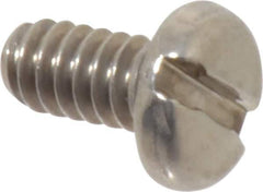 Value Collection - #10-24 UNC, 3/8" Length Under Head Slotted Drive Machine Screw - Pan Head, Grade 18-8 Stainless Steel, Uncoated, Without Washer - Apex Tool & Supply