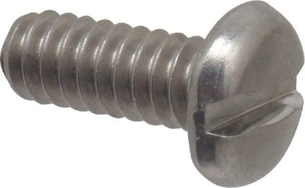 Value Collection - #10-24 UNC, 1/2" Length Under Head Slotted Drive Machine Screw - Pan Head, Grade 18-8 Stainless Steel, Uncoated, Without Washer - Apex Tool & Supply