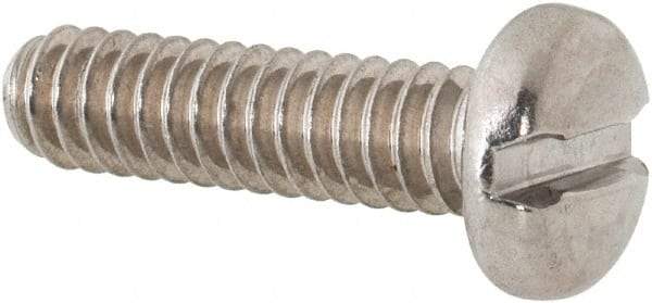 Value Collection - #10-24 UNC, 3/4" Length Under Head Slotted Drive Machine Screw - Pan Head, Grade 18-8 Stainless Steel, Uncoated, Without Washer - Apex Tool & Supply