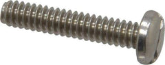 Value Collection - #10-24 UNC, 1" Length Under Head Slotted Drive Machine Screw - Pan Head, Grade 18-8 Stainless Steel, Uncoated, Without Washer - Apex Tool & Supply