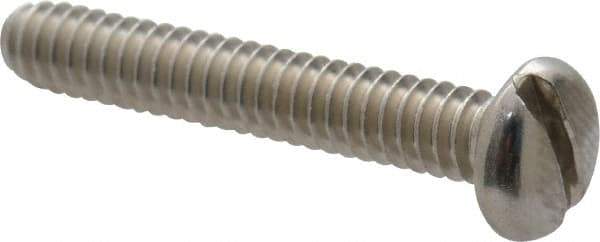 Value Collection - #10-24 UNC, 1-1/4" Length Under Head Slotted Drive Machine Screw - Pan Head, Grade 18-8 Stainless Steel, Uncoated, Without Washer - Apex Tool & Supply