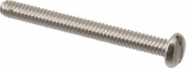 Value Collection - #10-24 UNC, 2" Length Under Head Slotted Drive Machine Screw - Pan Head, Grade 18-8 Stainless Steel, Uncoated, Without Washer - Apex Tool & Supply