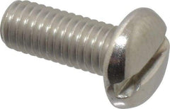 Value Collection - #10-32 UNF, 1/2" Length Under Head Slotted Drive Machine Screw - Pan Head, Grade 18-8 Stainless Steel, Uncoated, Without Washer - Apex Tool & Supply