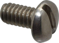 Value Collection - 1/4-20 UNC, 1/2" Length Under Head Slotted Drive Machine Screw - Pan Head, Grade 18-8 Stainless Steel, Uncoated, Without Washer - Apex Tool & Supply
