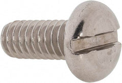 Value Collection - 1/4-20 UNC, 5/8" Length Under Head Slotted Drive Machine Screw - Pan Head, Grade 18-8 Stainless Steel, Uncoated, Without Washer - Apex Tool & Supply
