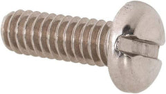 Value Collection - 1/4-20 UNC, 3/4" Length Under Head Slotted Drive Machine Screw - Pan Head, Grade 18-8 Stainless Steel, Uncoated, Without Washer - Apex Tool & Supply