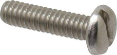 Value Collection - 1/4-20 UNC, 1" Length Under Head Slotted Drive Machine Screw - Pan Head, Grade 18-8 Stainless Steel, Uncoated, Without Washer - Apex Tool & Supply