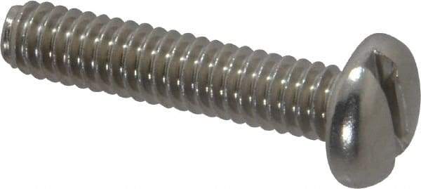 Value Collection - 1/4-20 UNC, 1-1/4" Length Under Head Slotted Drive Machine Screw - Pan Head, Grade 18-8 Stainless Steel, Uncoated, Without Washer - Apex Tool & Supply