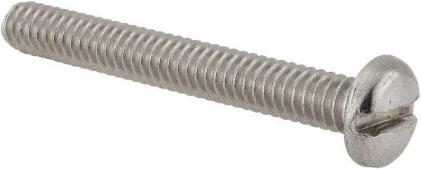 Value Collection - 1/4-20 UNC, 2" Length Under Head Slotted Drive Machine Screw - Pan Head, Grade 18-8 Stainless Steel, Uncoated, Without Washer - Apex Tool & Supply