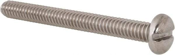 Value Collection - 1/4-20 UNC, 2-1/2" Length Under Head Slotted Drive Machine Screw - Pan Head, Grade 18-8 Stainless Steel, Uncoated, Without Washer - Apex Tool & Supply