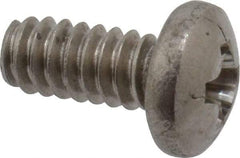 Value Collection - #4-40 UNC, 1/4" Length Under Head Phillips Drive Machine Screw - Pan Head, Grade 18-8 Stainless Steel, Uncoated, Without Washer - Apex Tool & Supply