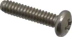 Value Collection - #4-40 UNC, 1/2" Length Under Head Phillips Drive Machine Screw - Pan Head, Grade 18-8 Stainless Steel, Uncoated, Without Washer - Apex Tool & Supply