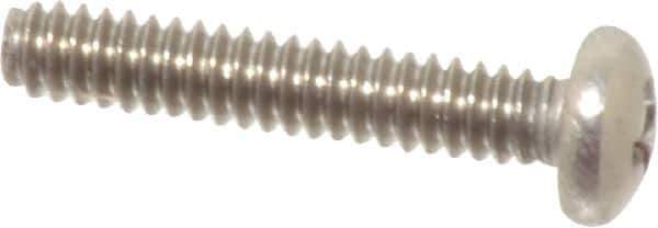 Value Collection - #4-40 UNC, 5/8" Length Under Head Phillips Drive Machine Screw - Pan Head, Grade 18-8 Stainless Steel, Uncoated, Without Washer - Apex Tool & Supply
