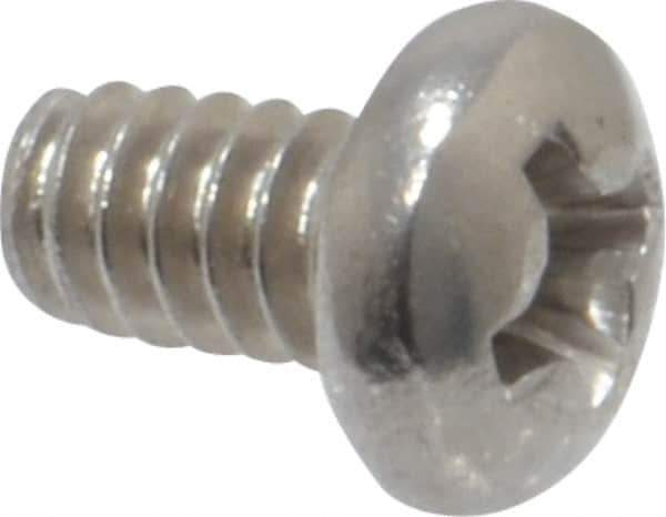 Value Collection - #6-32 UNC, 1/4" Length Under Head Phillips Drive Machine Screw - Pan Head, Grade 18-8 Stainless Steel, Uncoated, Without Washer - Apex Tool & Supply