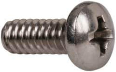 Value Collection - #6-32 UNC, 3/8" Length Under Head Phillips Drive Machine Screw - Pan Head, Grade 18-8 Stainless Steel, Uncoated, Without Washer - Apex Tool & Supply