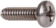 Value Collection - #6-32 UNC, 1/2" Length Under Head Phillips Drive Machine Screw - Pan Head, Grade 18-8 Stainless Steel, Uncoated, Without Washer - Apex Tool & Supply