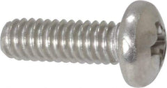Value Collection - #8-32 UNC, 1/2" Length Under Head Phillips Drive Machine Screw - Pan Head, Grade 18-8 Stainless Steel, Uncoated, Without Washer - Apex Tool & Supply