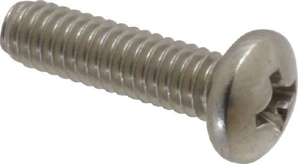 Value Collection - #8-32 UNC, 5/8" Length Under Head Phillips Drive Machine Screw - Pan Head, Grade 18-8 Stainless Steel, Uncoated, Without Washer - Apex Tool & Supply