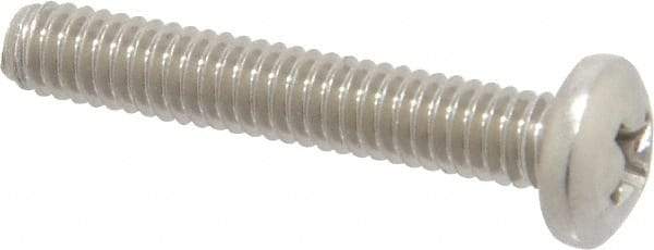 Value Collection - #8-32 UNC, 1" Length Under Head Phillips Drive Machine Screw - Pan Head, Grade 18-8 Stainless Steel, Uncoated, Without Washer - Apex Tool & Supply