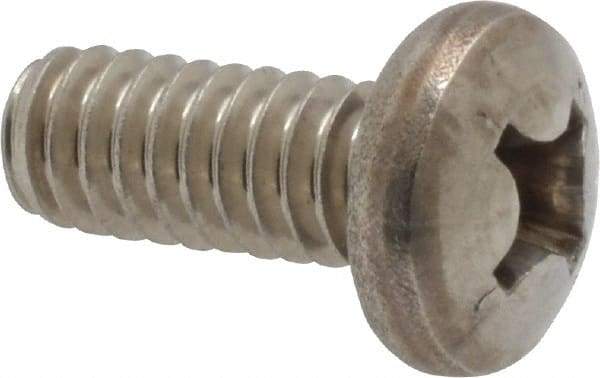 Value Collection - 1/4-20 UNC, 5/8" Length Under Head Phillips Drive Machine Screw - Pan Head, Grade 18-8 Stainless Steel, Uncoated, Without Washer - Apex Tool & Supply