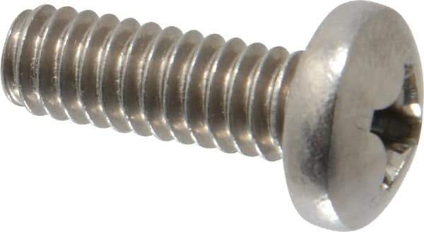 Value Collection - 1/4-20 UNC, 3/4" Length Under Head Phillips Drive Machine Screw - Pan Head, Grade 18-8 Stainless Steel, Uncoated, Without Washer - Apex Tool & Supply