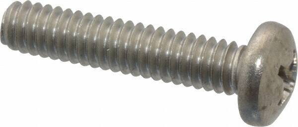 Value Collection - 1/4-20 UNC, 1-1/4" Length Under Head Phillips Drive Machine Screw - Pan Head, Grade 18-8 Stainless Steel, Uncoated, Without Washer - Apex Tool & Supply