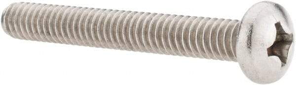 Value Collection - 1/4-20 UNC, 2" Length Under Head Phillips Drive Machine Screw - Pan Head, Grade 18-8 Stainless Steel, Uncoated, Without Washer - Apex Tool & Supply