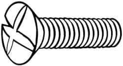 Value Collection - M6x1.00 Metric Coarse, 40mm OAL Phillips Drive Machine Screw - Oval Head, Grade 18-8 & A2 Stainless Steel, Uncoated, Without Washer - Apex Tool & Supply