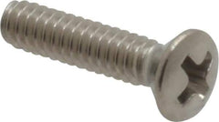 Value Collection - #4-40 UNC, 1/2" OAL Phillips Drive Machine Screw - Oval Head, Grade 18-8 Stainless Steel, Uncoated, Without Washer - Apex Tool & Supply