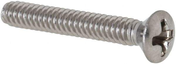 Value Collection - #4-40 UNC, 3/4" OAL Phillips Drive Machine Screw - Oval Head, Grade 18-8 Stainless Steel, Uncoated, Without Washer - Apex Tool & Supply