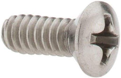 Value Collection - #6-32 UNC, 3/8" OAL Phillips Drive Machine Screw - Oval Head, Grade 18-8 Stainless Steel, Uncoated, Without Washer - Apex Tool & Supply