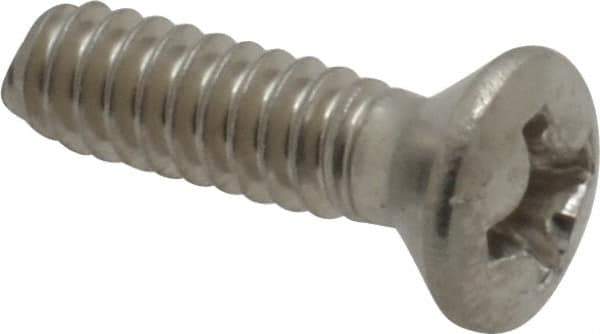 Value Collection - #6-32 UNC, 1/2" OAL Phillips Drive Machine Screw - Oval Head, Grade 18-8 Stainless Steel, Uncoated, Without Washer - Apex Tool & Supply