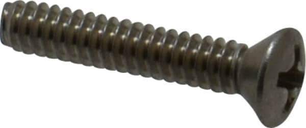 Value Collection - #6-32 UNC, 3/4" OAL Phillips Drive Machine Screw - Oval Head, Grade 18-8 Stainless Steel, Uncoated, Without Washer - Apex Tool & Supply