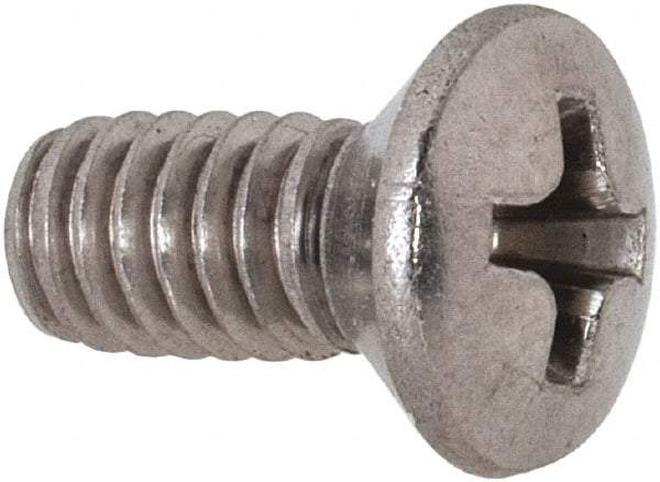 Value Collection - #8-32 UNC, 3/8" OAL Phillips Drive Machine Screw - Oval Head, Grade 18-8 Stainless Steel, Uncoated, Without Washer - Apex Tool & Supply