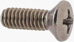 Value Collection - #8-32 UNC, 1/2" OAL Phillips Drive Machine Screw - Oval Head, Grade 18-8 Stainless Steel, Uncoated, Without Washer - Apex Tool & Supply