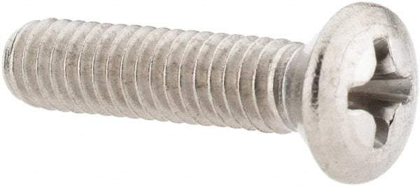 Value Collection - #8-32 UNC, 3/4" OAL Phillips Drive Machine Screw - Oval Head, Grade 18-8 Stainless Steel, Uncoated, Without Washer - Apex Tool & Supply