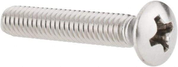 Value Collection - #8-32 UNC, 1" OAL Phillips Drive Machine Screw - Oval Head, Grade 18-8 Stainless Steel, Uncoated, Without Washer - Apex Tool & Supply