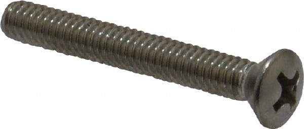 Value Collection - #8-32 UNC, 1-1/4" OAL Phillips Drive Machine Screw - Oval Head, Grade 18-8 Stainless Steel, Uncoated, Without Washer - Apex Tool & Supply