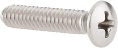 Value Collection - #10-24 UNC, 1" OAL Phillips Drive Machine Screw - Oval Head, Grade 18-8 Stainless Steel, Uncoated, Without Washer - Apex Tool & Supply