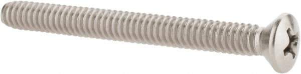 Value Collection - #10-24 UNC, 2" OAL Phillips Drive Machine Screw - Oval Head, Grade 18-8 Stainless Steel, Uncoated, Without Washer - Apex Tool & Supply
