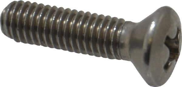 Value Collection - #10-32 UNF, 3/4" OAL Phillips Drive Machine Screw - Oval Head, Grade 18-8 Stainless Steel, Uncoated, Without Washer - Apex Tool & Supply