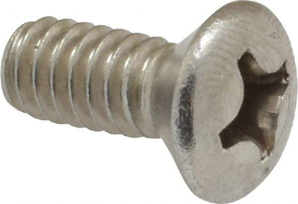 Value Collection - 1/4-20 UNC, 5/8" OAL Phillips Drive Machine Screw - Oval Head, Grade 18-8 Stainless Steel, Uncoated, Without Washer - Apex Tool & Supply
