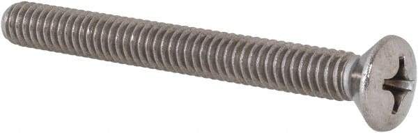 Value Collection - 1/4-20 UNC, 2-1/2" OAL Phillips Drive Machine Screw - Oval Head, Grade 18-8 Stainless Steel, Uncoated, Without Washer - Apex Tool & Supply