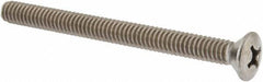 Value Collection - 1/4-20 UNC, 3" OAL Phillips Drive Machine Screw - Oval Head, Grade 18-8 Stainless Steel, Uncoated, Without Washer - Apex Tool & Supply