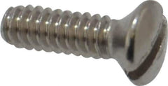 Value Collection - #4-40 UNC, 3/8" OAL Slotted Drive Machine Screw - Oval Head, Grade 18-8 Stainless Steel, Uncoated, Without Washer - Apex Tool & Supply