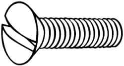 Value Collection - M8x1.25 Metric Coarse, 25mm OAL Slotted Drive Machine Screw - Oval Head, Grade 18-8 & A2 Stainless Steel, Uncoated, Without Washer - Apex Tool & Supply