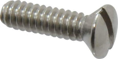 Value Collection - #6-32 UNC, 1/2" OAL Slotted Drive Machine Screw - Oval Head, Grade 18-8 Stainless Steel, Uncoated, Without Washer - Apex Tool & Supply