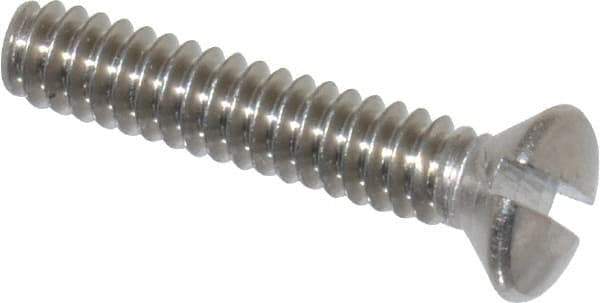 Value Collection - #6-32 UNC, 3/4" OAL Slotted Drive Machine Screw - Oval Head, Grade 18-8 Stainless Steel, Uncoated, Without Washer - Apex Tool & Supply