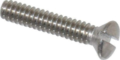 Value Collection - #6-32 UNC, 3/4" OAL Slotted Drive Machine Screw - Oval Head, Grade 18-8 Stainless Steel, Uncoated, Without Washer - Apex Tool & Supply